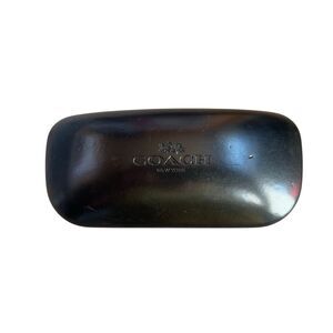 Coach Hard Glasses Case New York Black Leather Eyeglasses Clamshell -211